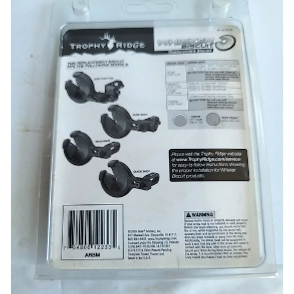 Trophy Ridge Whisker Biscuit Large Replacement Black 4p 6358 NOS Made In USA‎